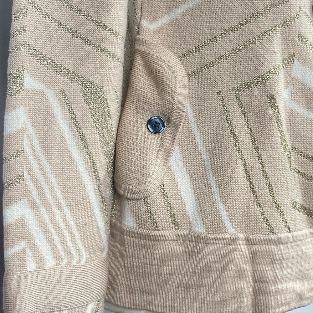 DVF Metallic Stripe Double Breasted Knit Cardigan Sweater - Size S/M - Picture 7 of 14